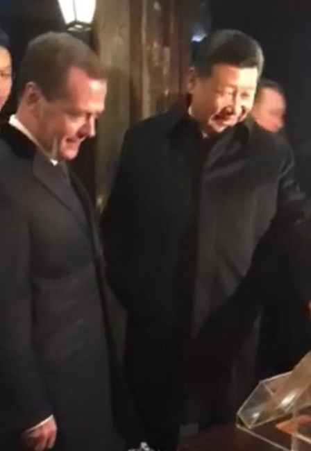 习近平和梅德韦杰夫夜游乌镇