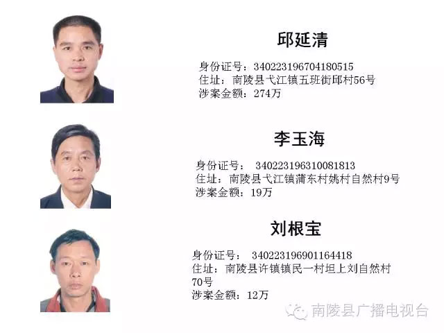 南陵第六批“老赖”名单